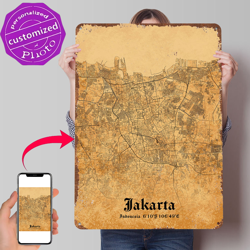 Home Decor Jakarta - Jakarta Tin Poster Customized Wall Art