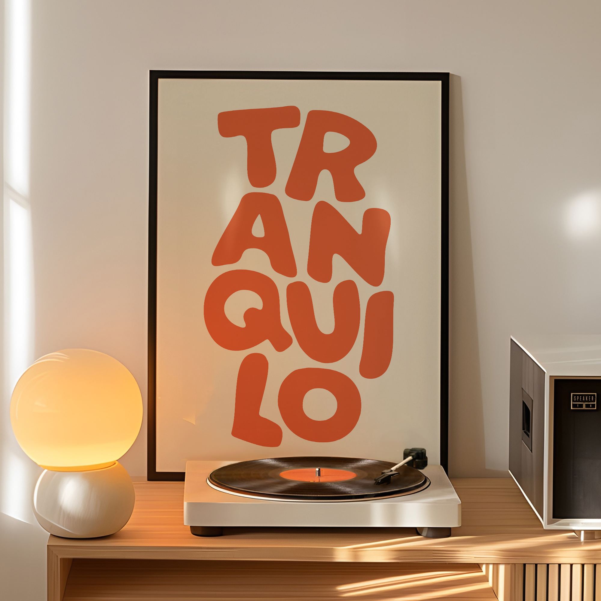 Home Decor Reviews - Boho Tranquilo Orange Cream Retro Typography