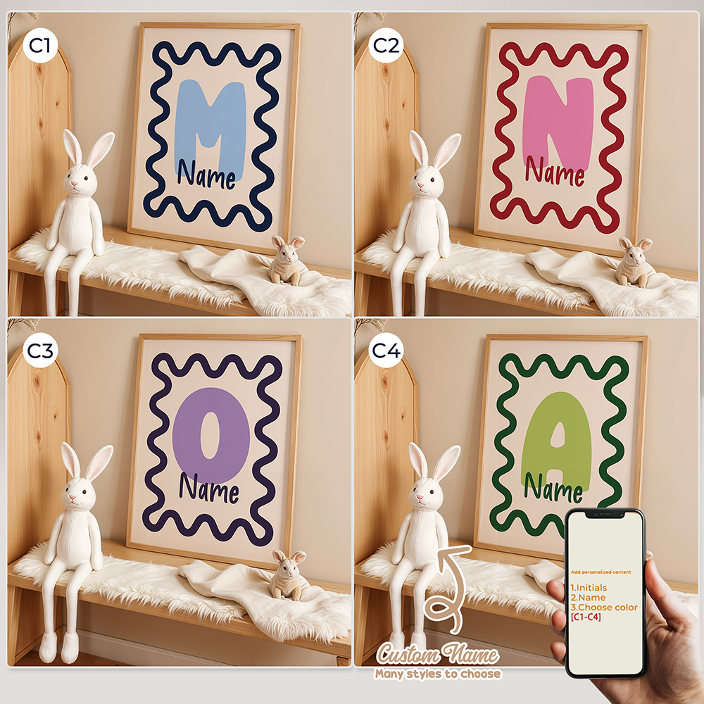 Home Decor Reviews - Personalized Custom Name Cartoon Child Striped