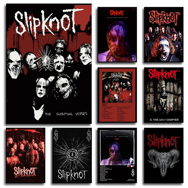 Watercolor Poster Print - Heavy Metal Band Rap-Metal Music S-Slipknot