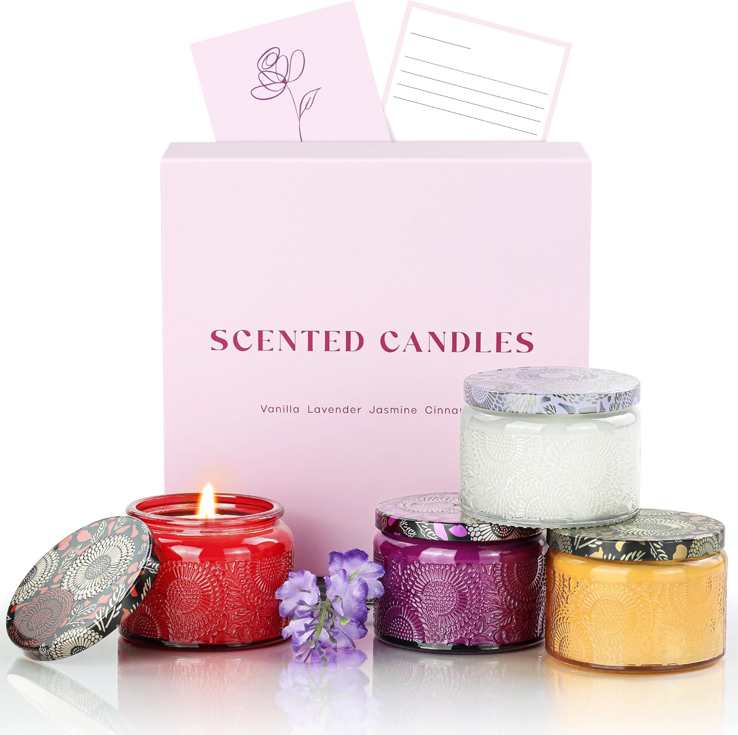 Scented Candle Set - Scented Candle Gift Set of 4: