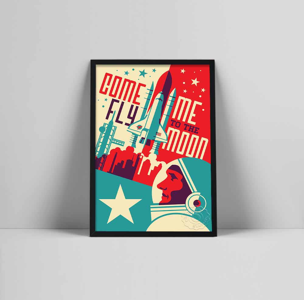Home Decor Vector - Houston Texas Space City Canvas Painting