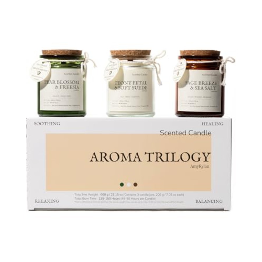 Scented Candle Set - 3 Pack Non-Toxic Soy Wax Scented