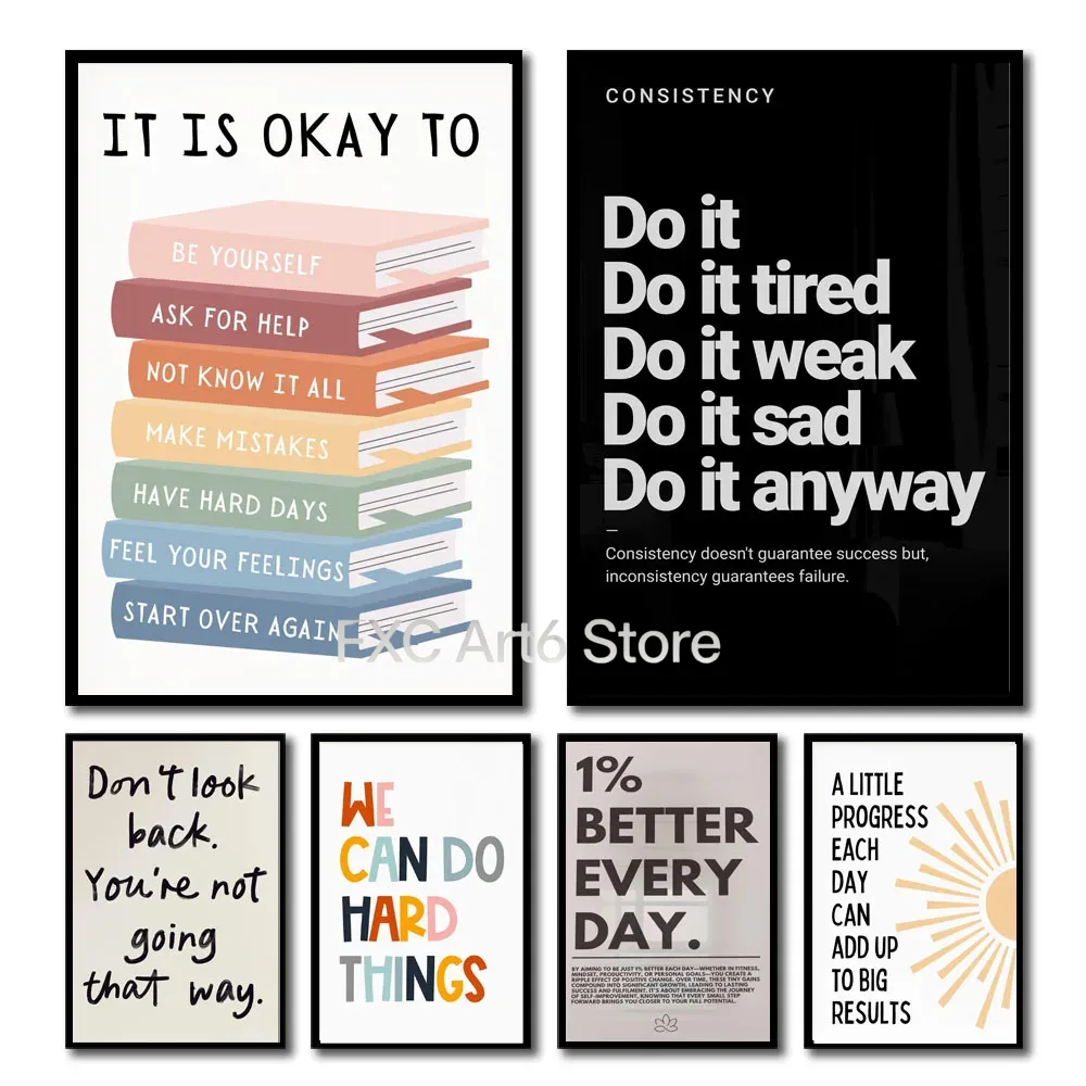 Home Decor Quotes Ideas - 1PCS Frameless Inspirational Quote Poster Wall
