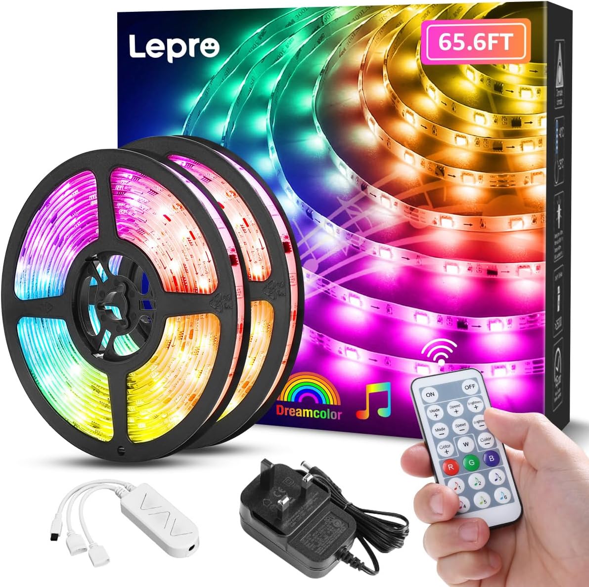 Home Decor Diy - 65.6ft Music Sync LED Strip Lights