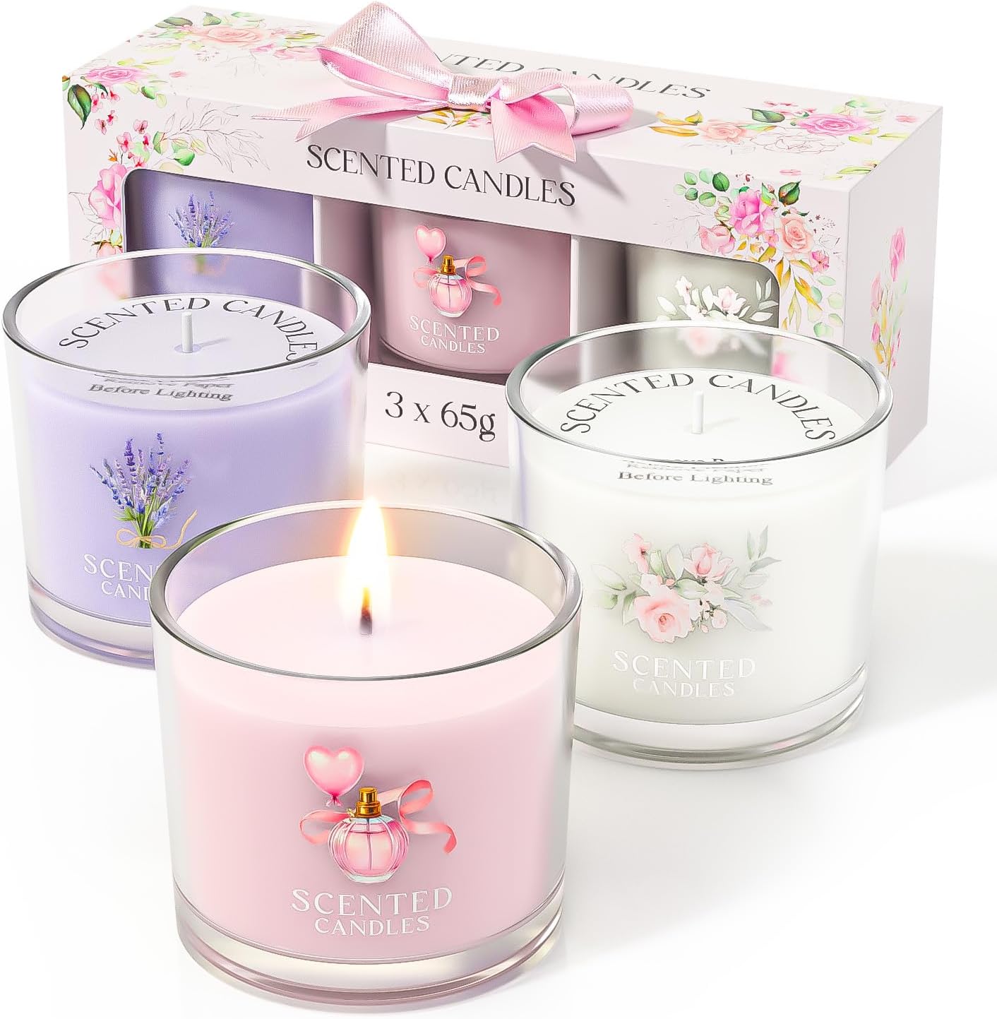 Scented Candle Set - 3-Piece Scented Candle Gift Set for
