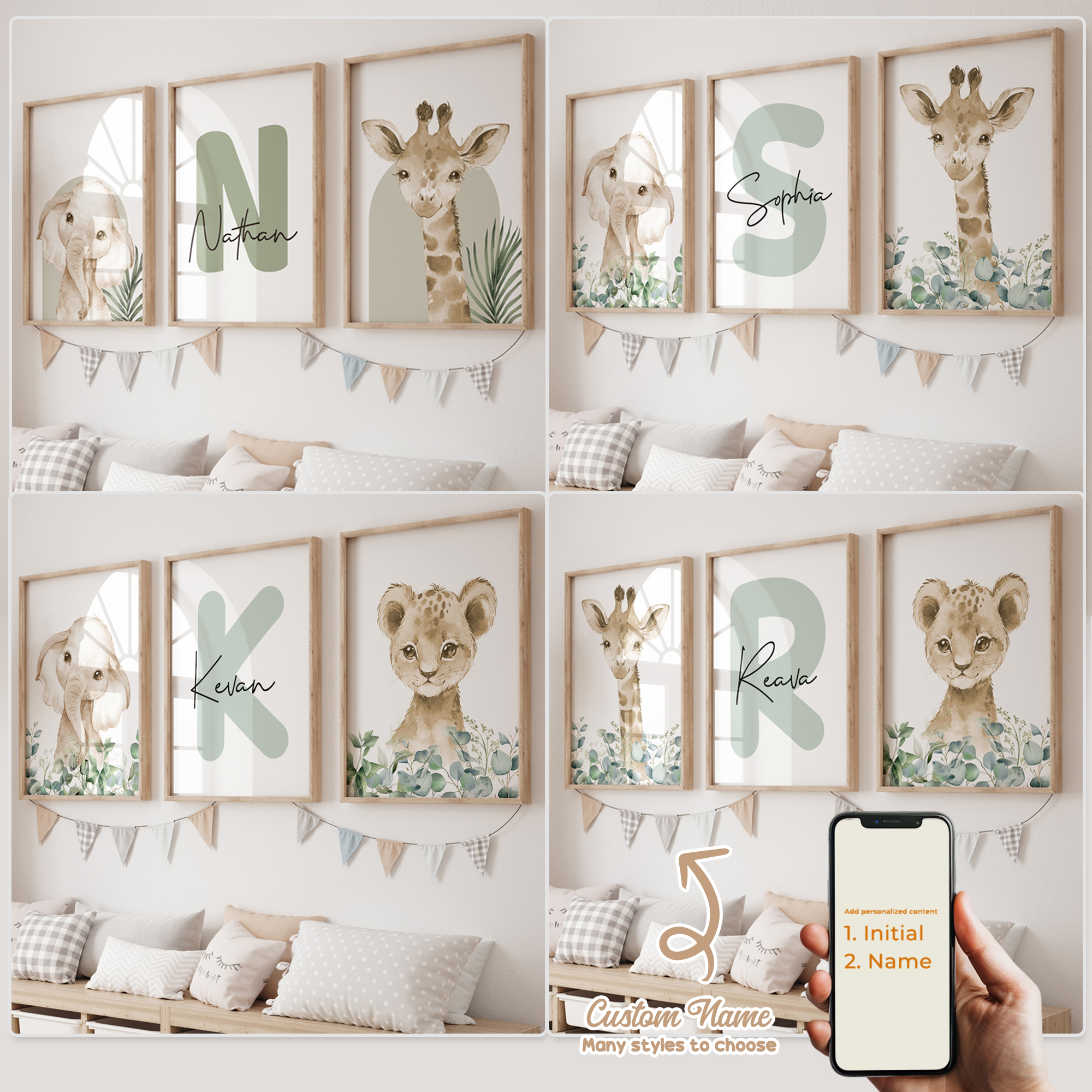 Home Decor Reviews - 3pcs Personalized Custom Name Cartoon Forest