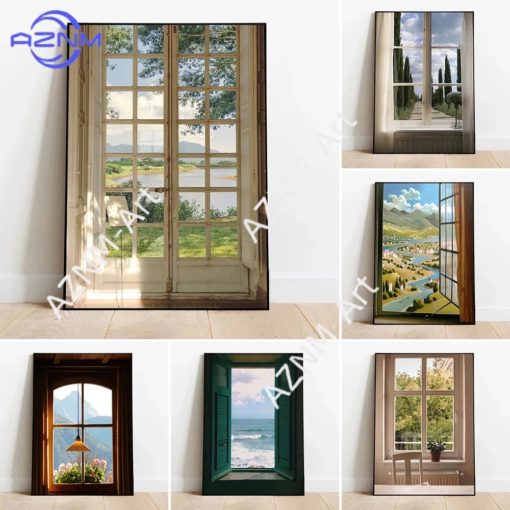 Home Decor Reviews - Green Landscapes Windows Wall Art Poster