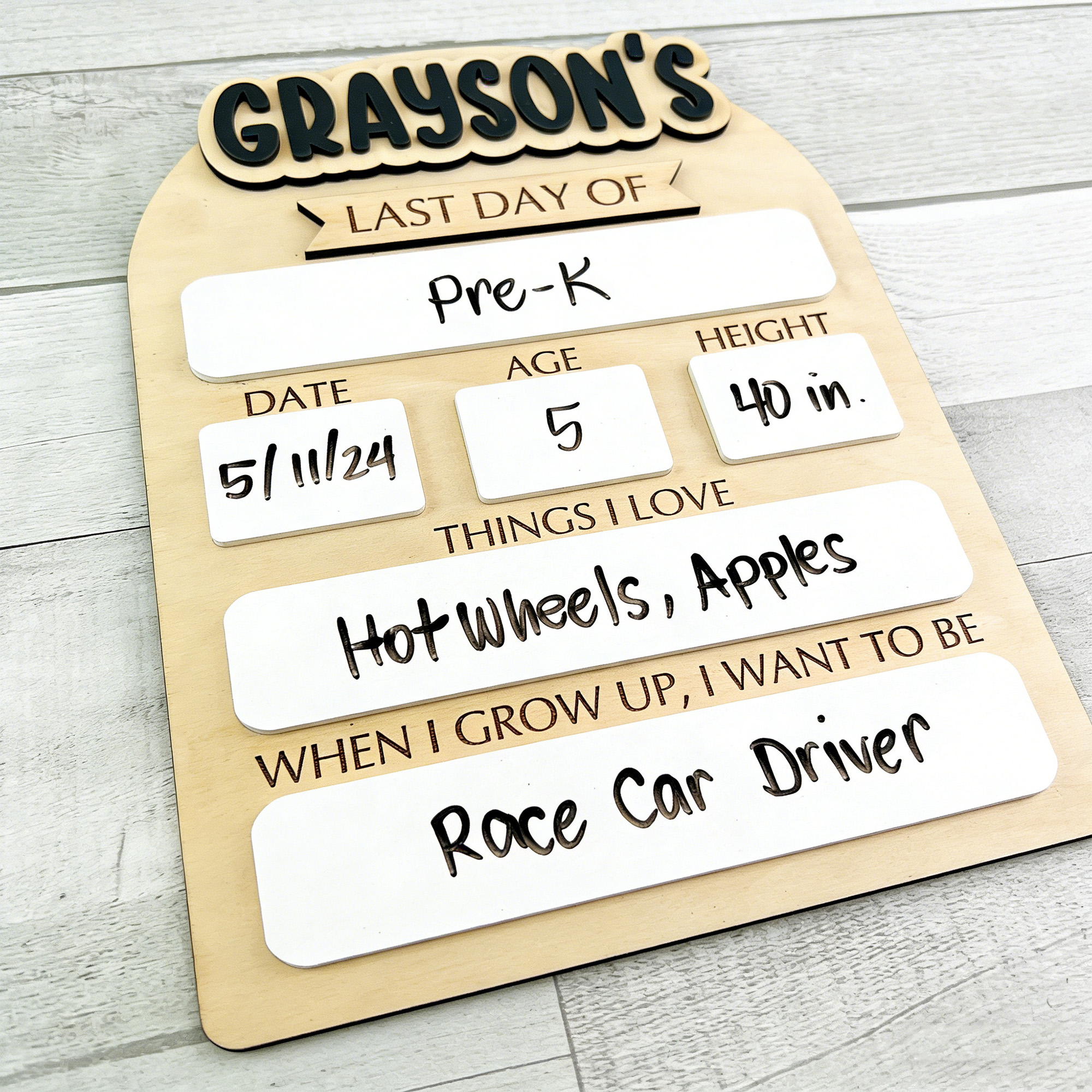 Home Decor Diy - 1Pc Custom First/Last School Day Wooden