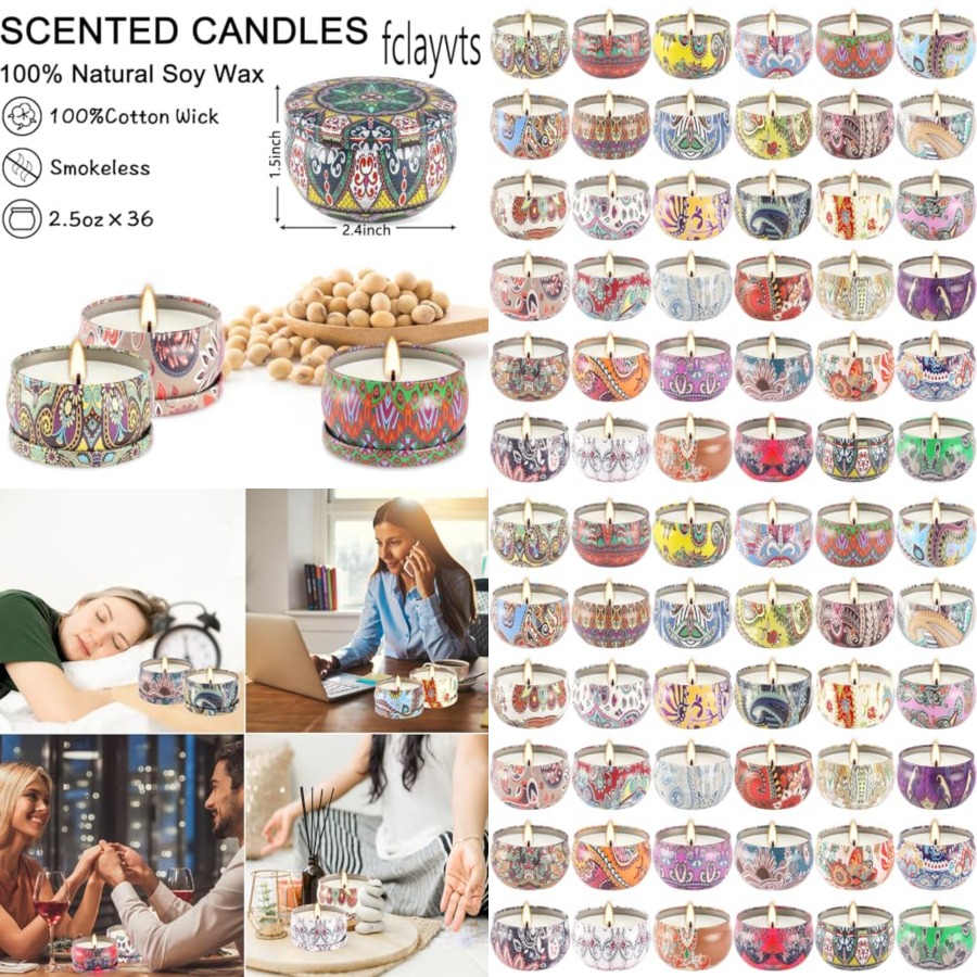 Scented Candle Set - Set of 36 Scented Candles, 2.5