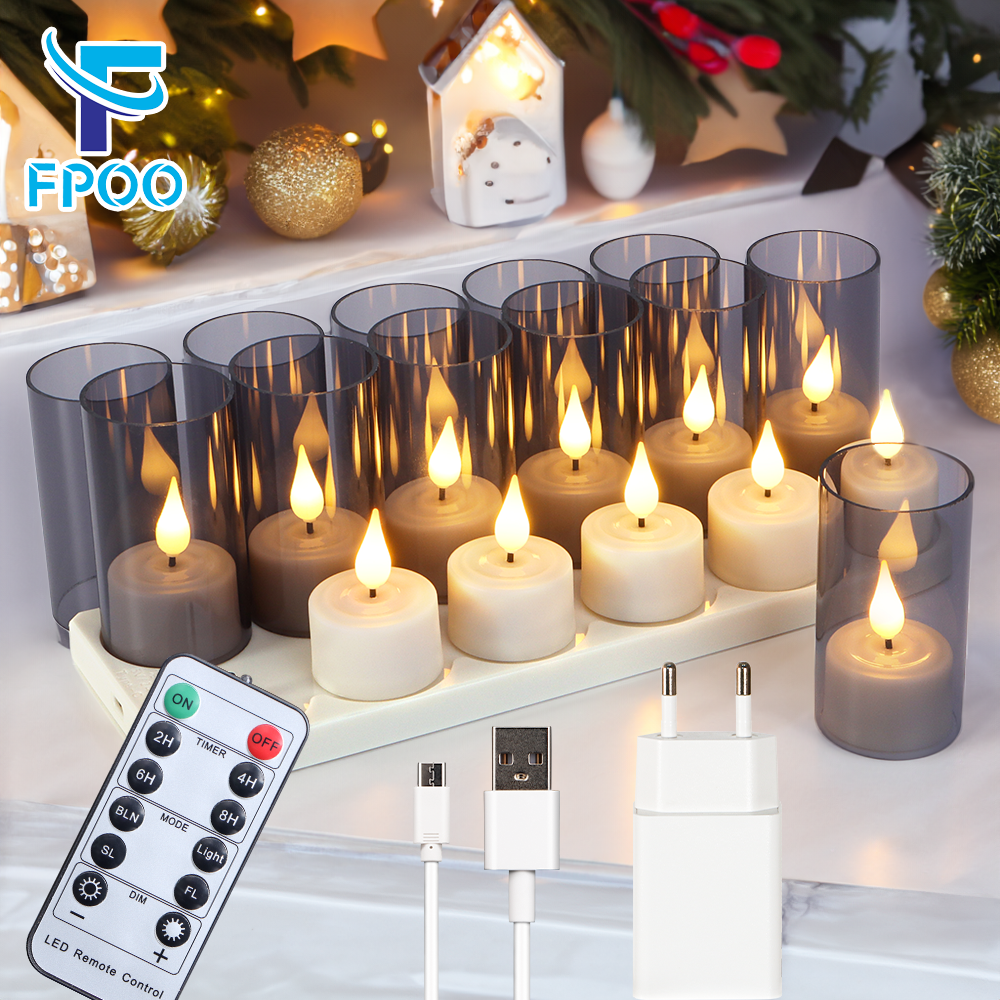 Home Decor Xmas - LED Candle Light Rechargeable Flameless Candles