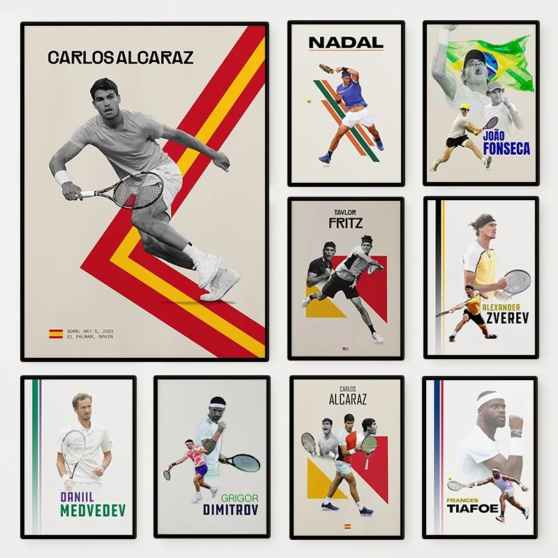 Watercolor Poster Print - Minimalist Famous Tennis Player Poster Alexander