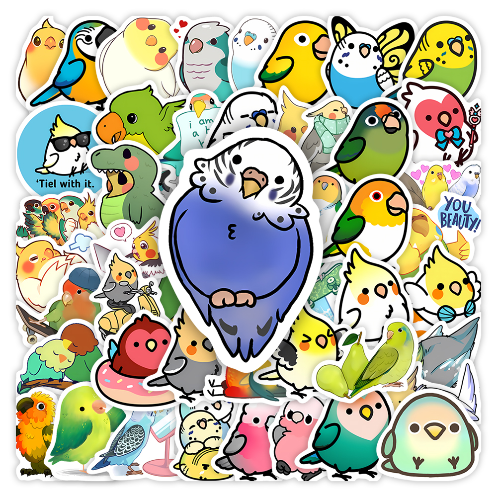 Home Decor On Sale - Cute Cartoon Parrot Stickers Bird Fun