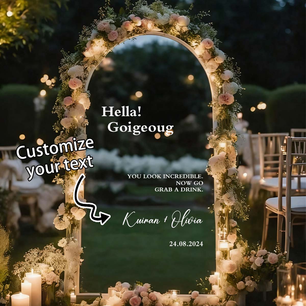 Home Decor Window Blinds - Custom Welcome Mirror Stickers, Party Welcome