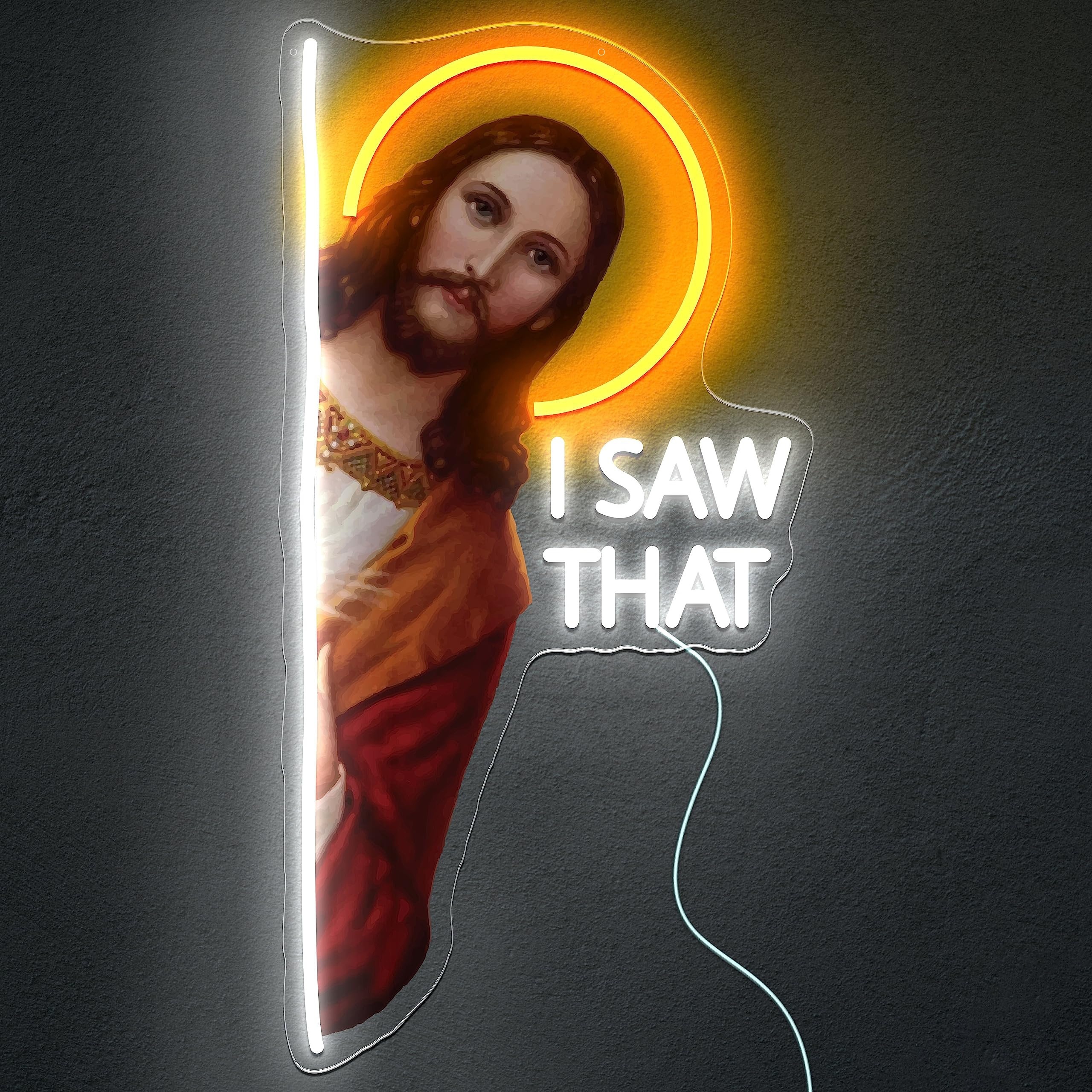 Home Decor Quotes Ideas - I Saw That Jesus Neon Sign