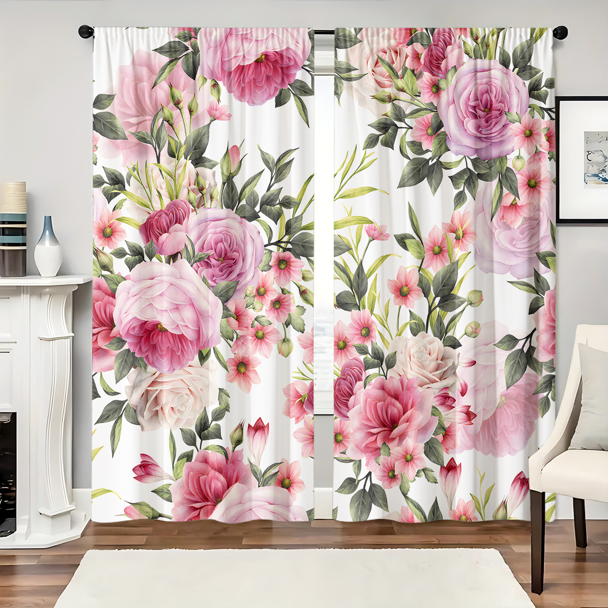 Retro Spring Flower Theme Prin - مراجعة Home Decor Window Blinds وسعره