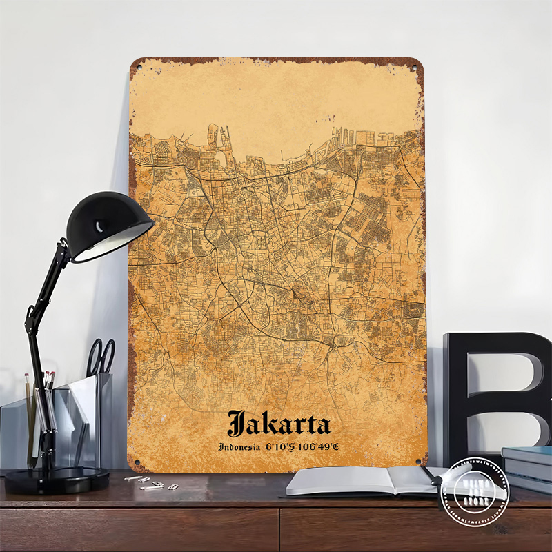 Jakarta Tin Poster Customized  - مراجعة Home Decor Jakarta وسعره