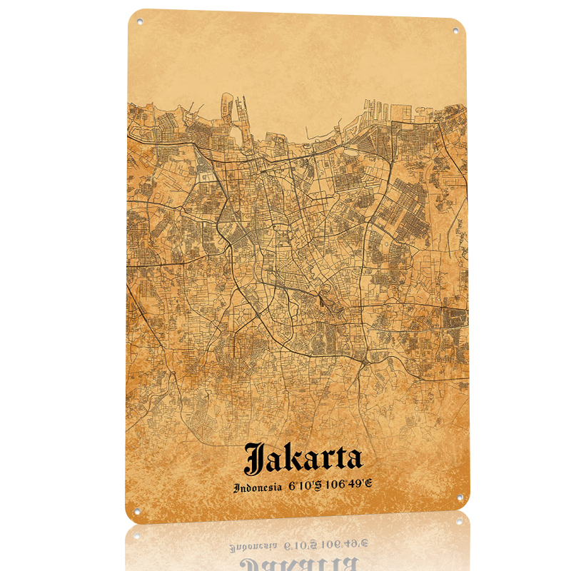 Jakarta Tin Poster Customized  - مراجعة Home Decor Jakarta وسعره