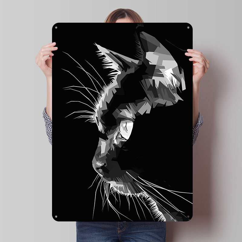 Black Cat Vector Art Printed P - مراجعة Home Decor Vector وسعره