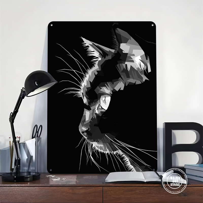 Black Cat Vector Art Printed P - مراجعة Home Decor Vector وسعره