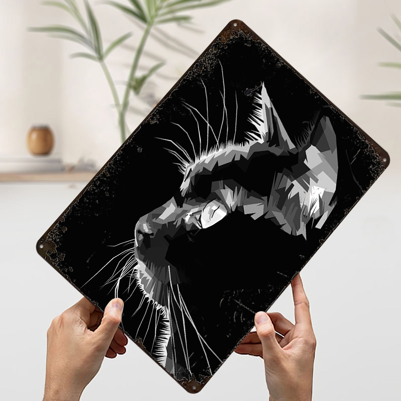 Black Cat Vector Art Printed P - مراجعة Home Decor Vector وسعره