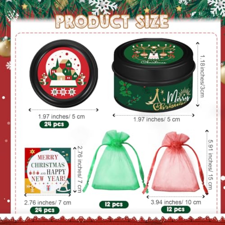 24 Sets Christmas Scented Soy  - مراجعة Scented Candle Set وسعره