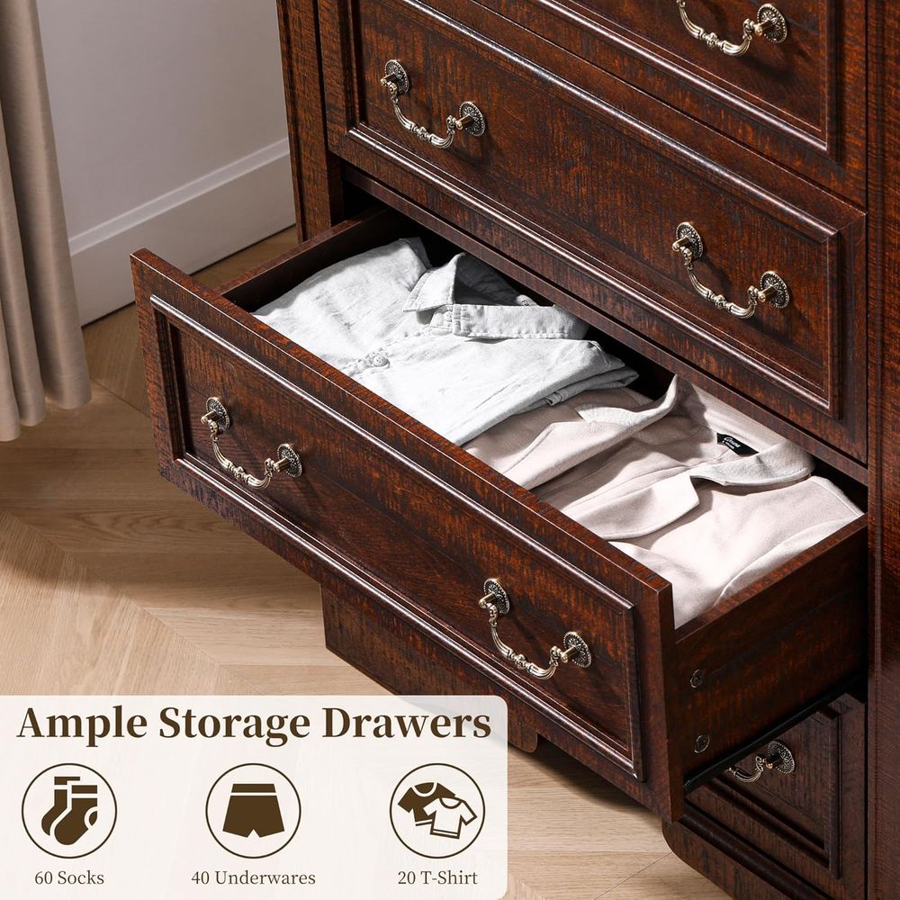 6-Drawer Tall Dresser for Bedr - مراجعة Home Decor Furniture وسعره