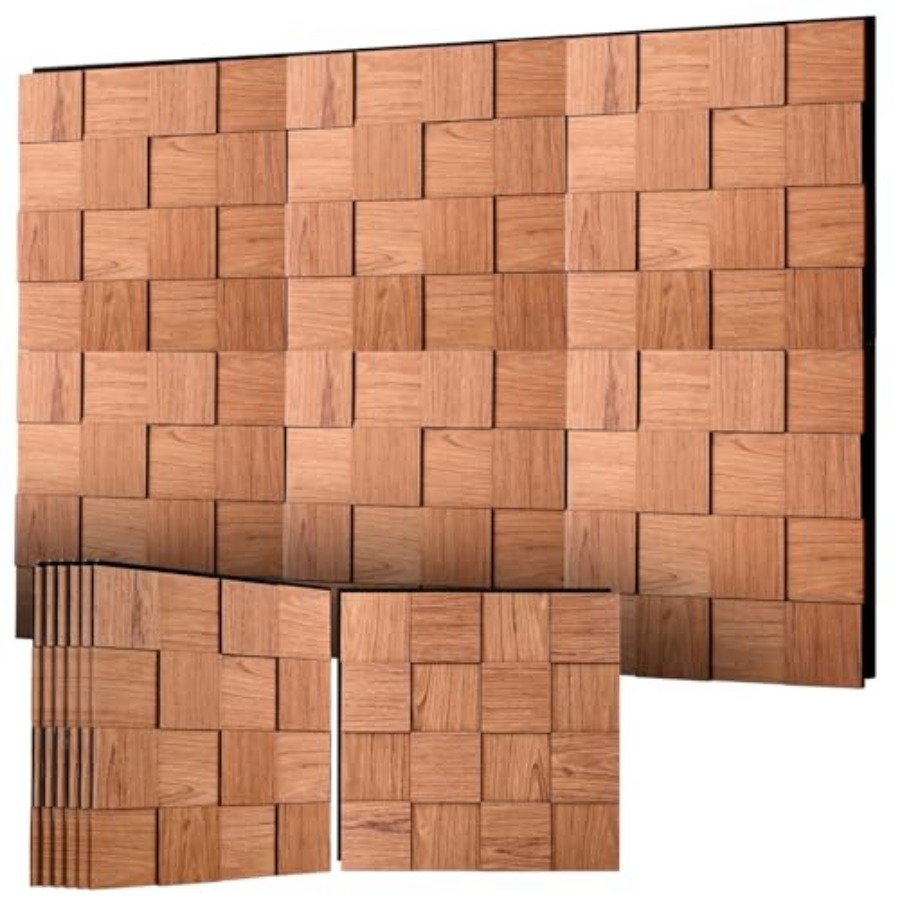 6-Pack 3D Checkerboard Acousti - مراجعة Home Decor Wall Panels وسعره