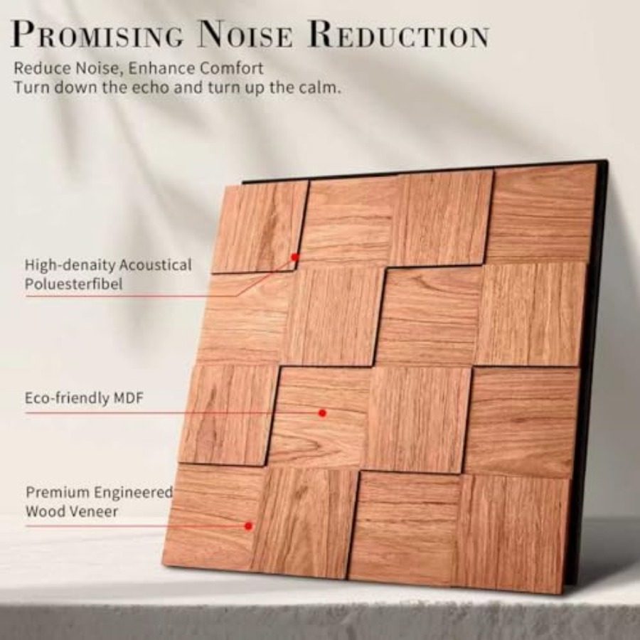 6-Pack 3D Checkerboard Acousti - مراجعة Home Decor Wall Panels وسعره