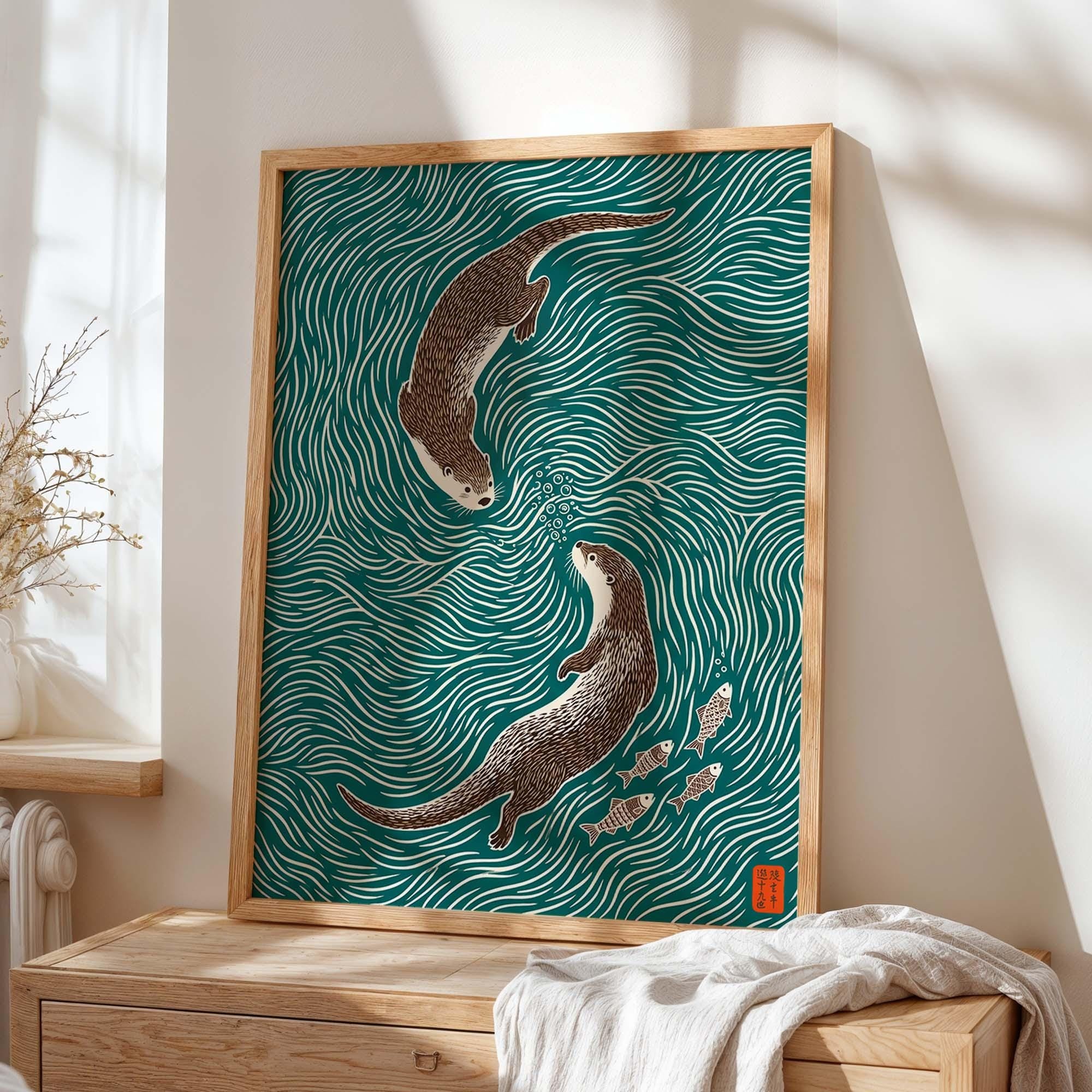 Japanese Otter Canvas Prints P - مراجعة Home Decor Japandi Style وسعره