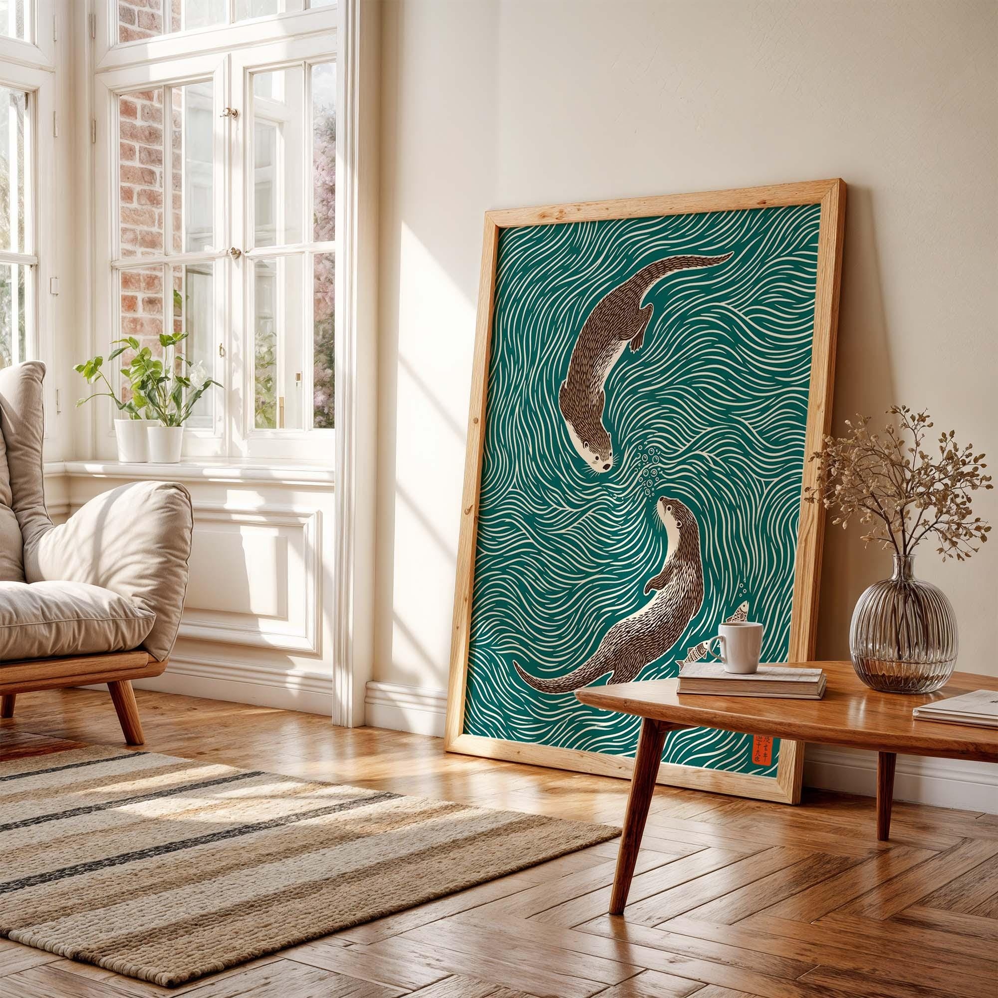 Japanese Otter Canvas Prints P - مراجعة Home Decor Japandi Style وسعره