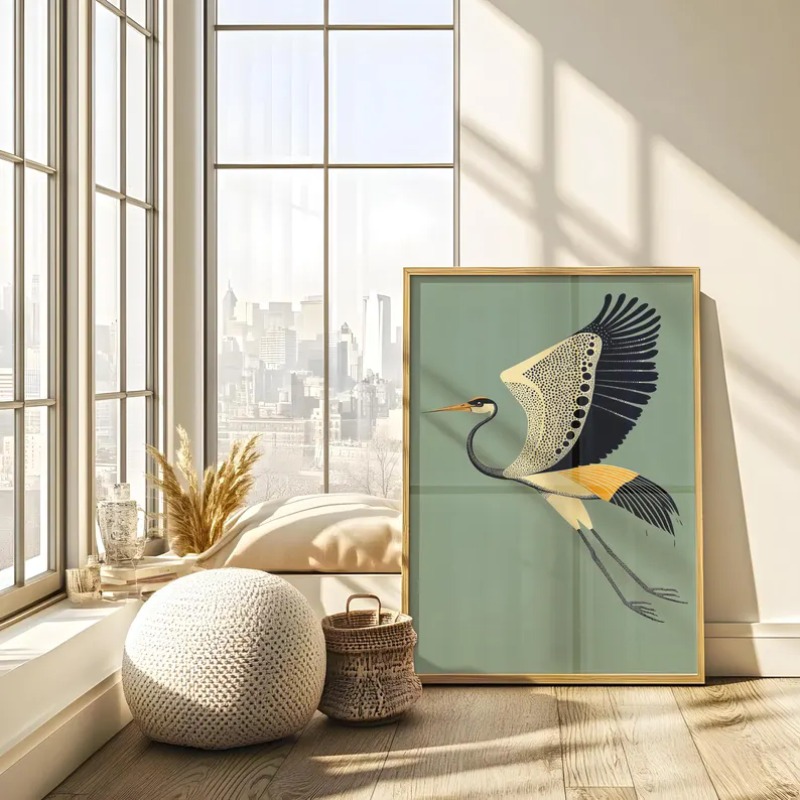 Vintage Japandi Nature Bird Po - مراجعة Home Decor Japandi Style وسعره