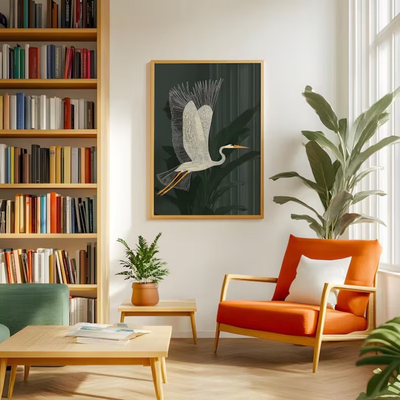 Vintage Japandi Nature Bird Po - مراجعة Home Decor Japandi Style وسعره