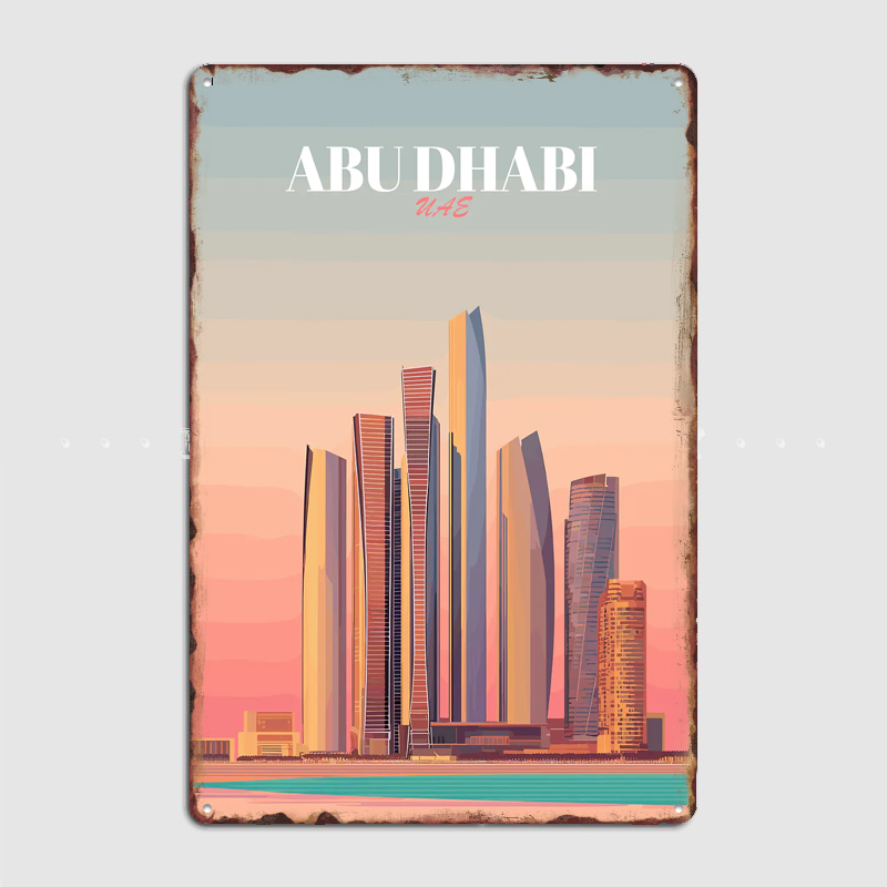 Abu Dhabi Skyline Vector Poste - مراجعة Home Decor Vector وسعره