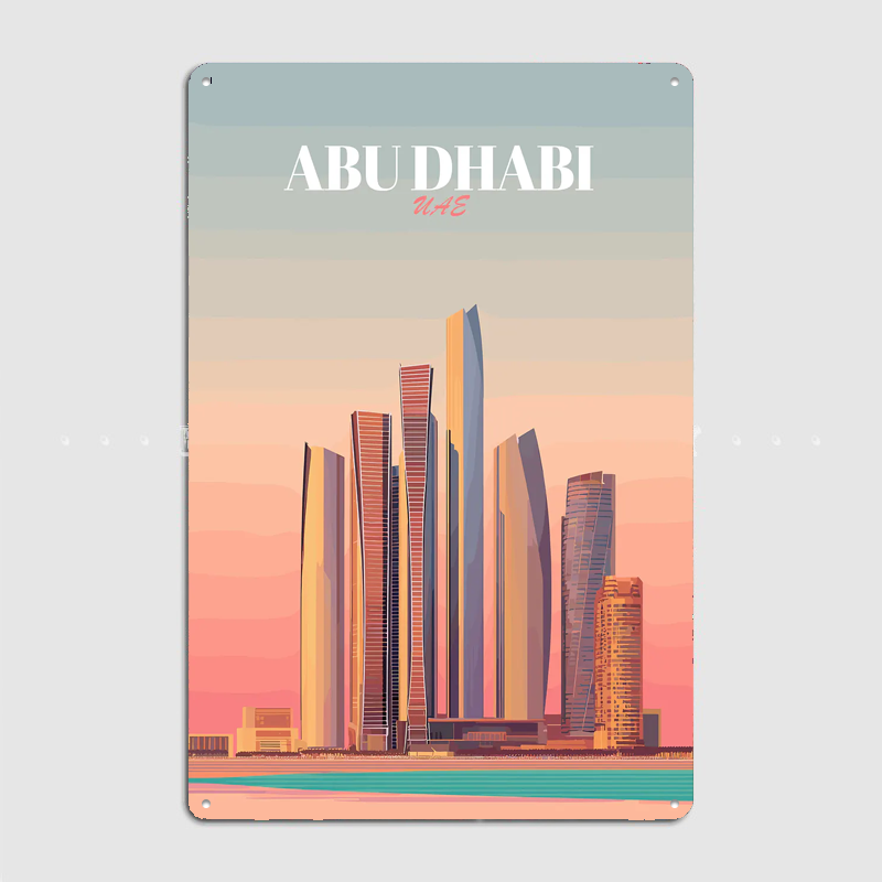 Abu Dhabi Skyline Vector Poste - مراجعة Home Decor Vector وسعره