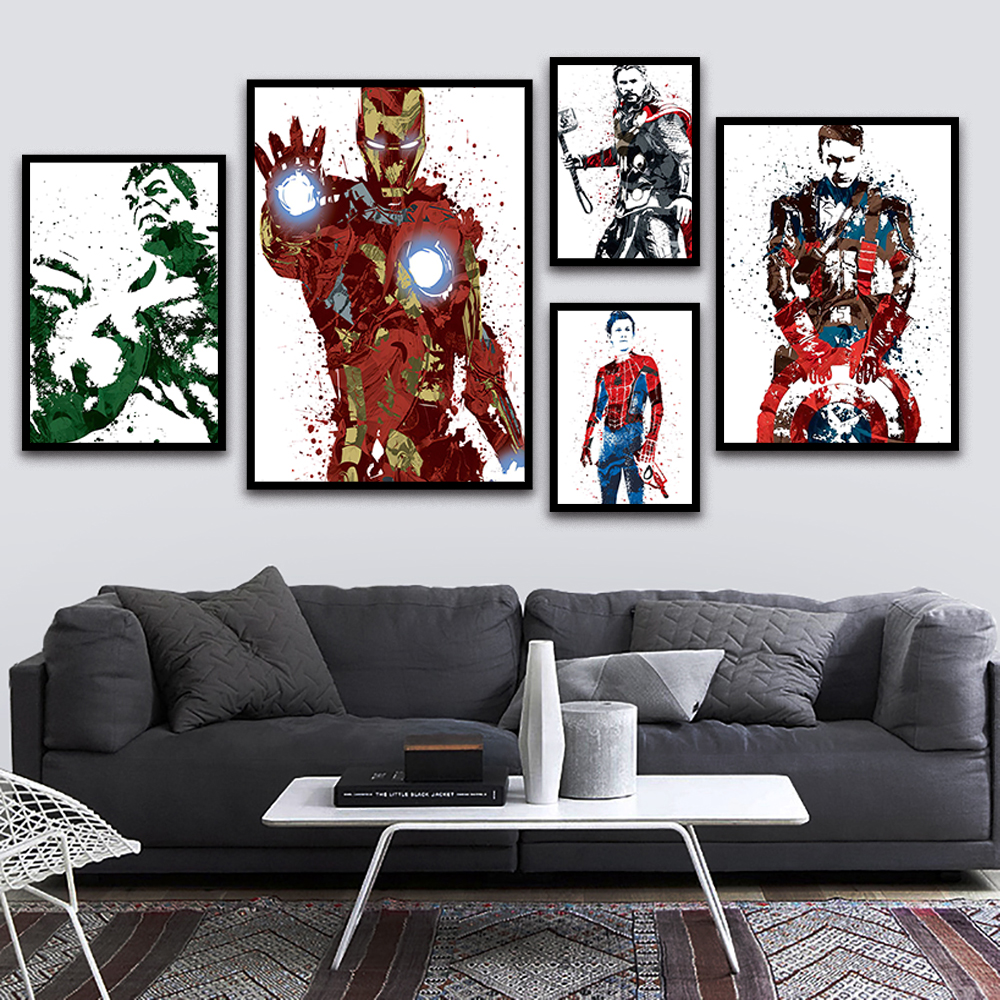 Marvel Movie Avengers Canvas W - مراجعة Watercolor Poster Print وسعره