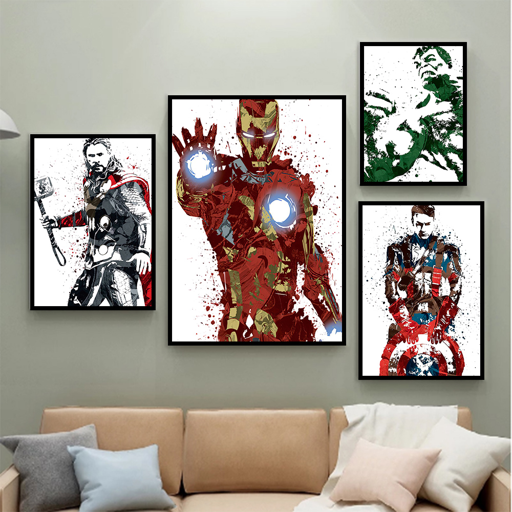 Marvel Movie Avengers Canvas W - مراجعة Watercolor Poster Print وسعره