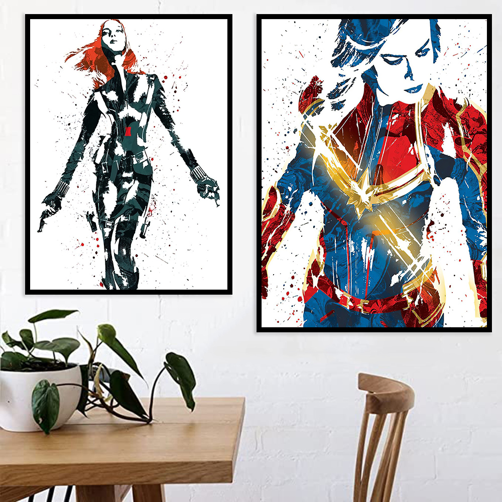 Marvel Movie Avengers Canvas W - مراجعة Watercolor Poster Print وسعره
