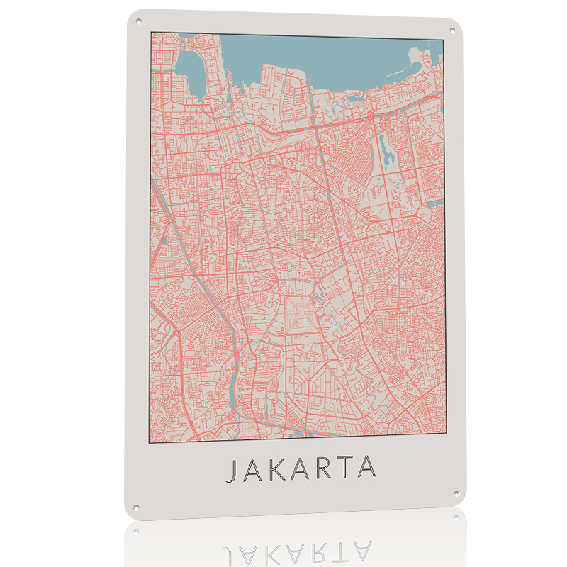 Jakarta Vintage Map Metal Post - مراجعة Home Decor Jakarta وسعره