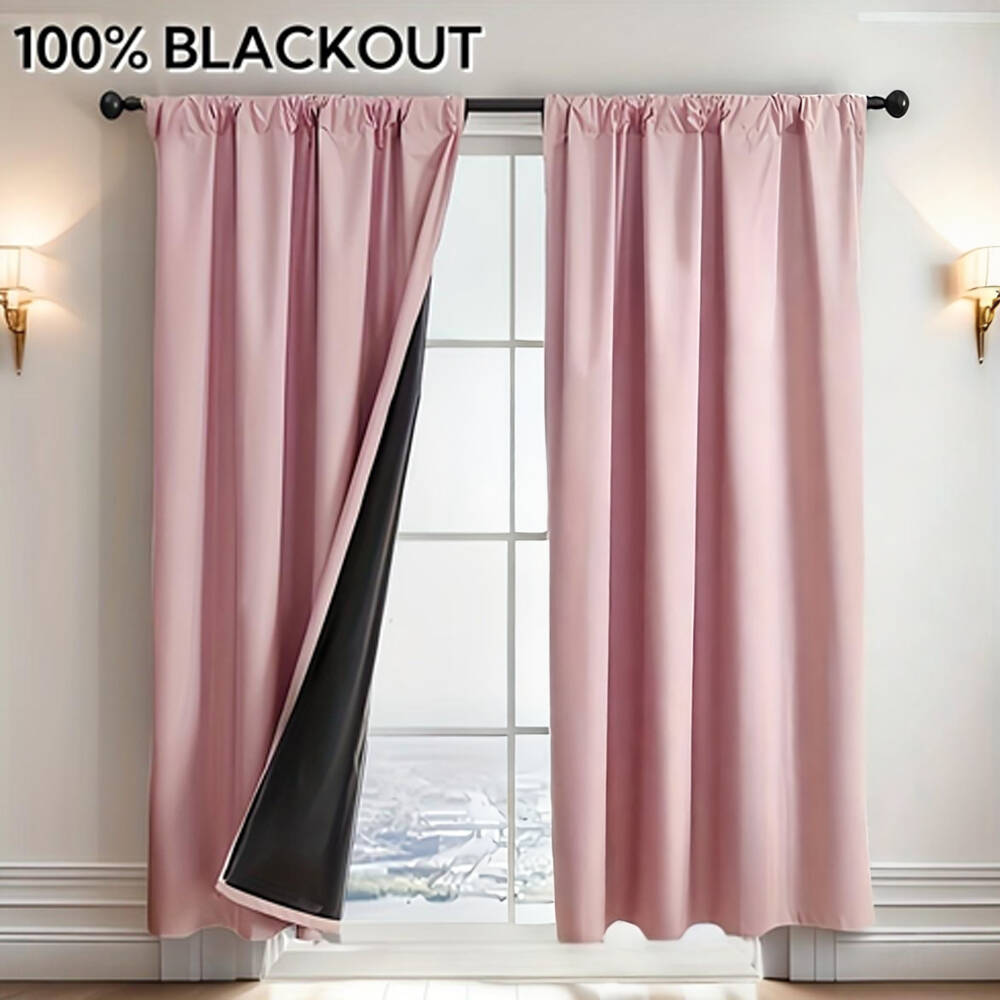 1pc 100% Blackout Curtain with - مراجعة Home Decor Wall Panels وسعره