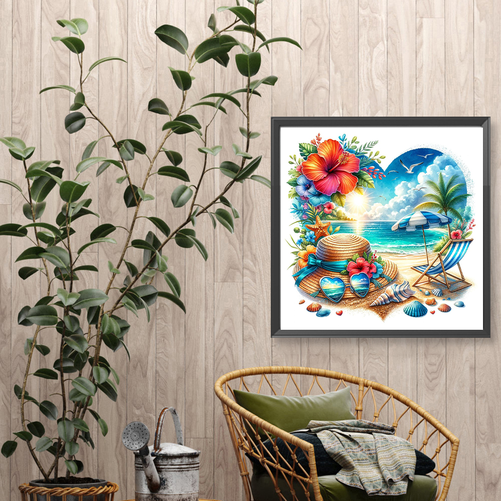 Summer Beach Full DIY 5D Round - مراجعة Home Decor Diy Ideas وسعره
