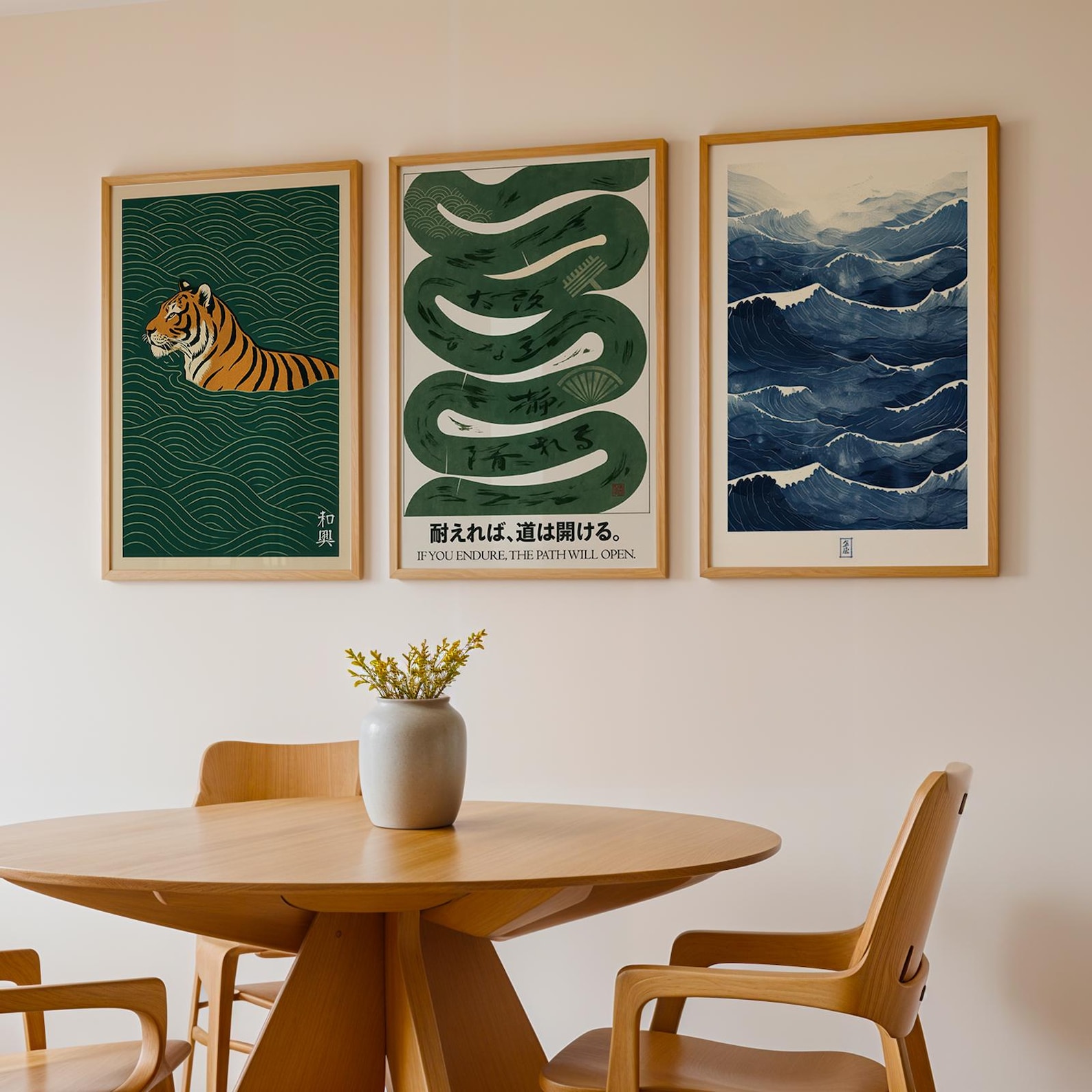 3pcs/set Japanese Canvas Wall  - مراجعة Home Decor Japandi Style وسعره