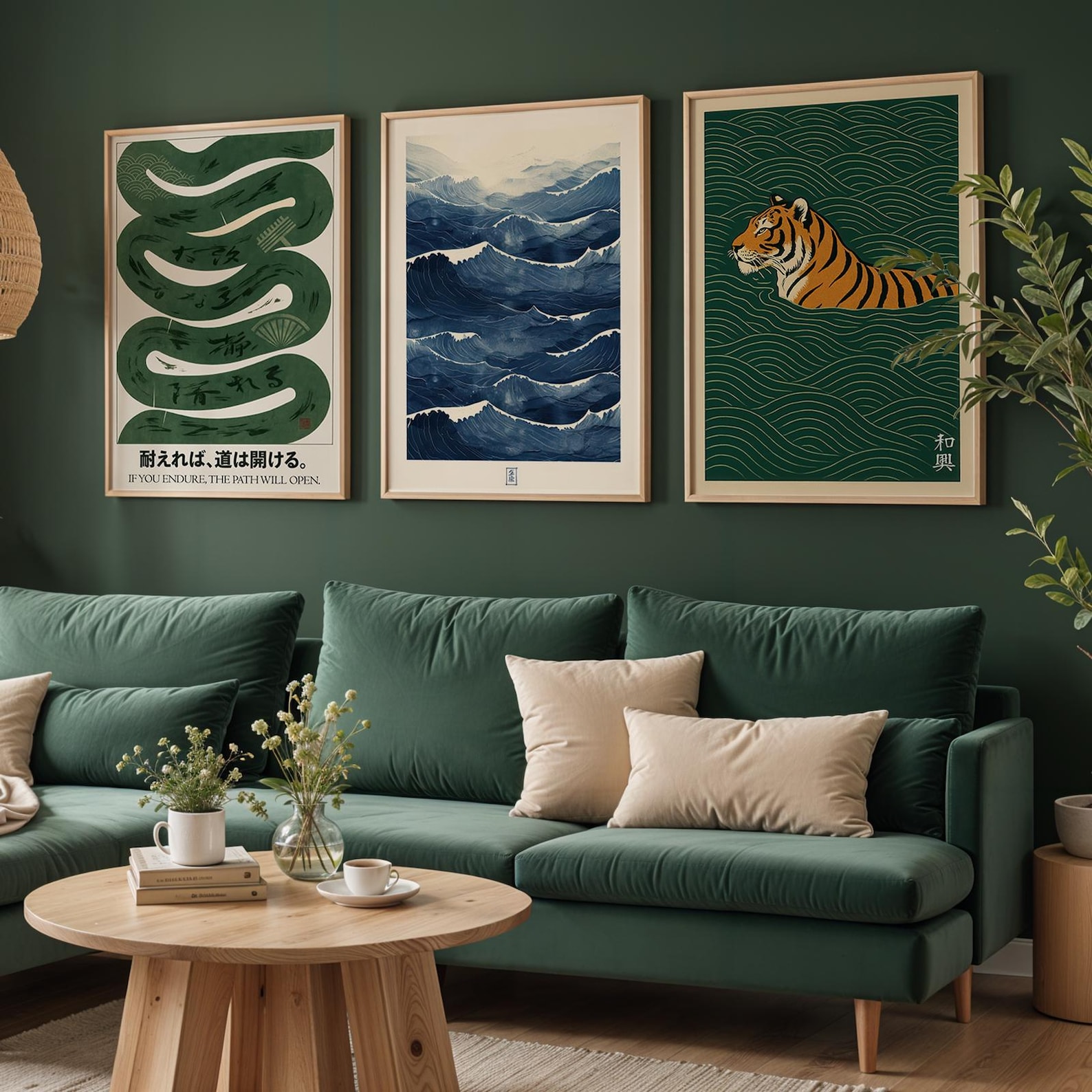 3pcs/set Japanese Canvas Wall  - مراجعة Home Decor Japandi Style وسعره