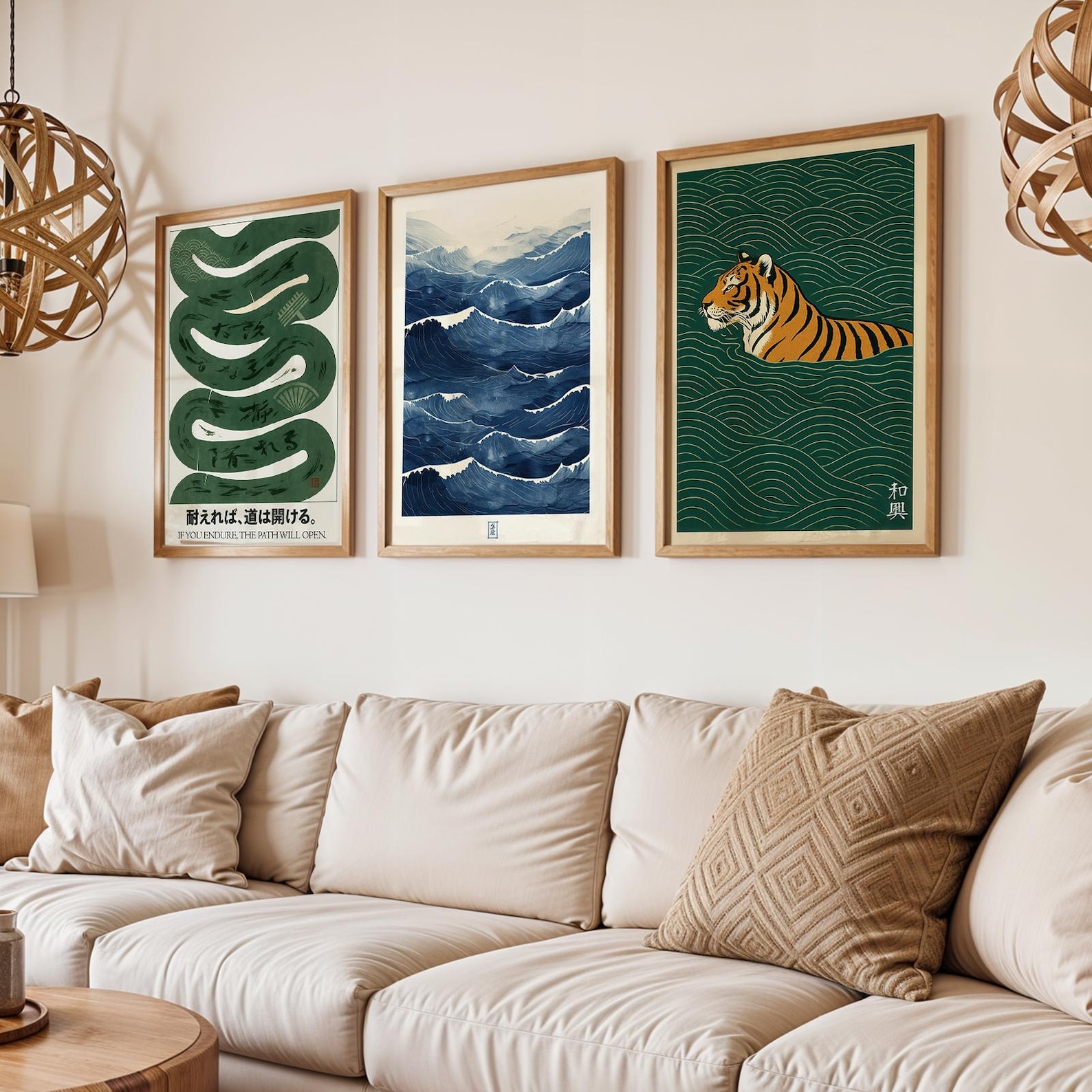3pcs/set Japanese Canvas Wall  - مراجعة Home Decor Japandi Style وسعره