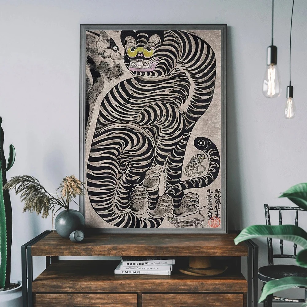 Japanese Vintage Tiger Cat Mus - مراجعة Home Decor Japandi Style وسعره