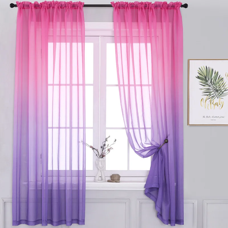 Modern Gradient Tulle Window C - مراجعة Home Decor Window Blinds وسعره