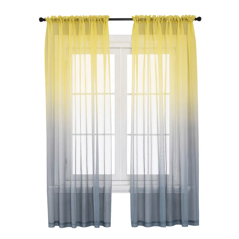 Modern Gradient Tulle Window C - مراجعة Home Decor Window Blinds وسعره