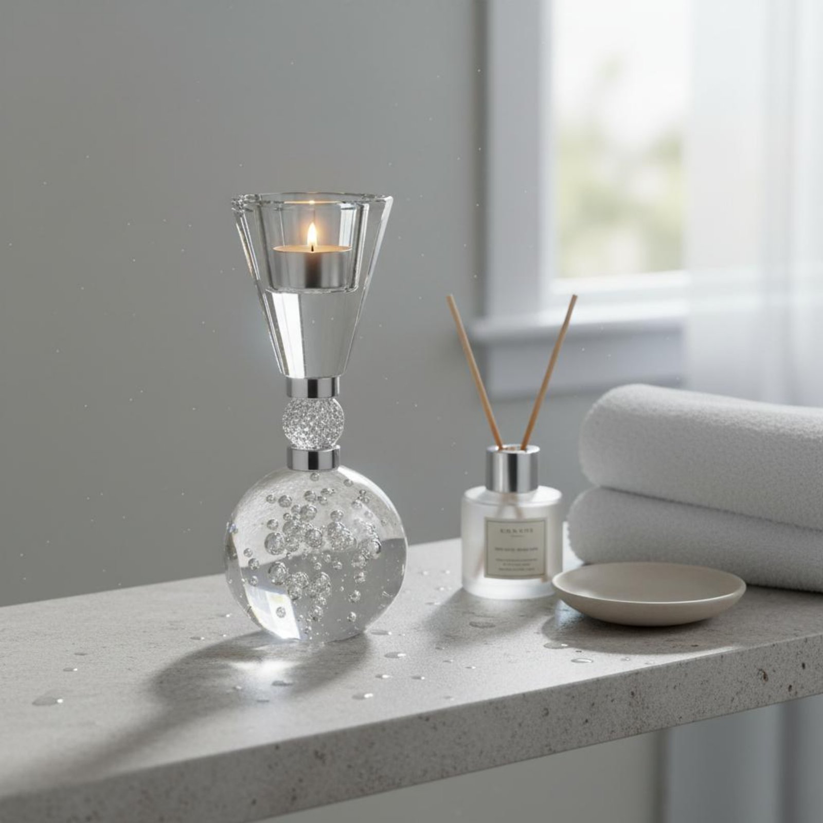 Crystal Candle Holder Bright L - مراجعة Home Decor Luxury وسعره