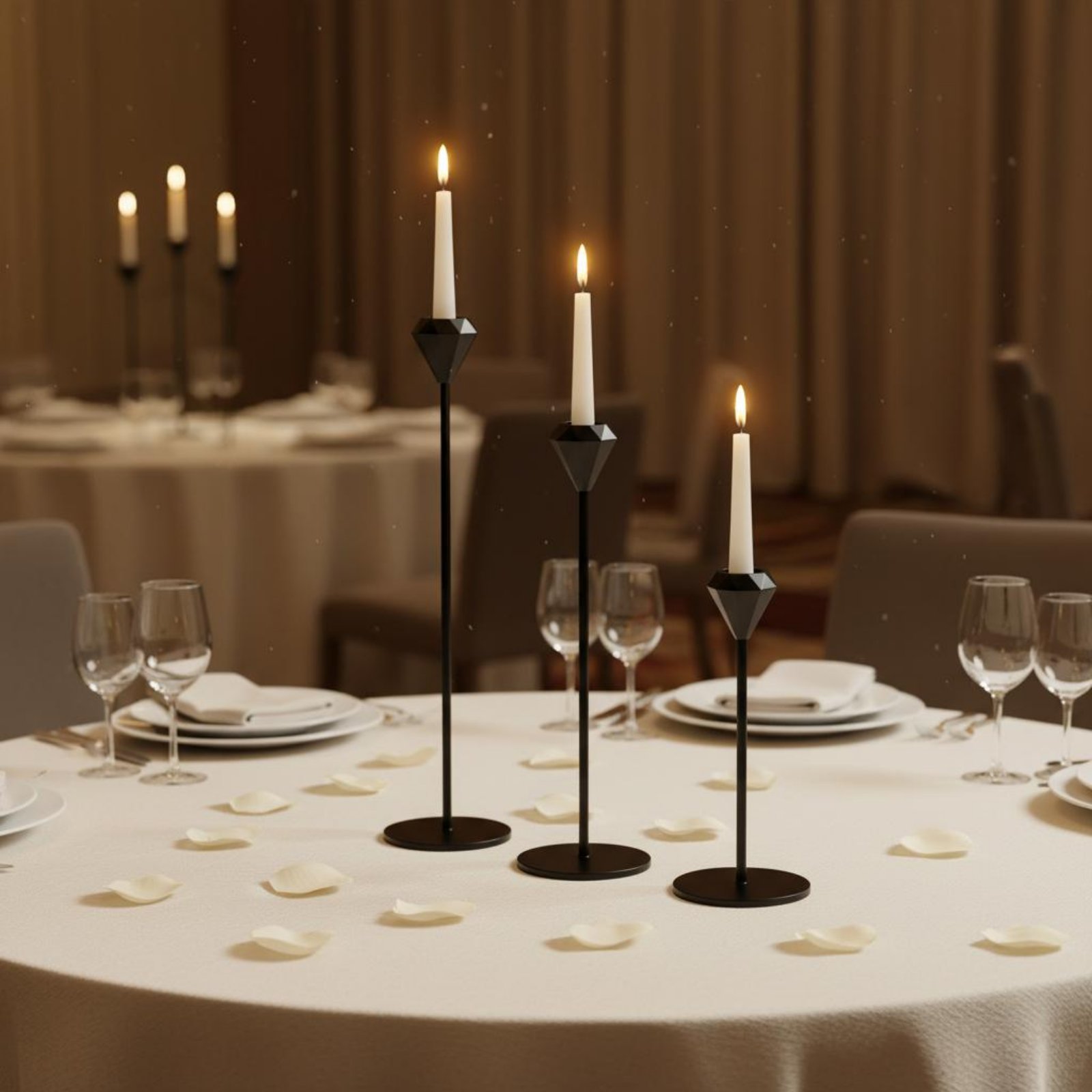 3 Pieces Crystal Top Candlesti - مراجعة Home Decor Luxury وسعره