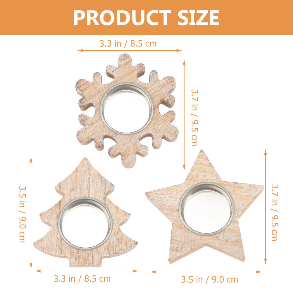6Pcs Wooden Tealight Holder Cr - مراجعة Home Decor Xmas وسعره